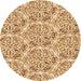 Square Patterned Brown Gold Rug, pat2517org