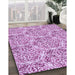 Machine Washable Transitional Blossom Pink Rug in a Family Room, wshpat2517pur