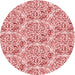 Square Patterned Deep Rose Pink Rug, pat2517rd