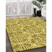 Patterned Dark Bisque Brown Rug, pat2517yw