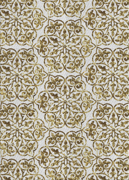 Patterned White Gold Novelty Rug, pat2517