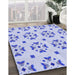 Machine Washable Transitional Blue Rug in a Family Room, wshpat2518blu