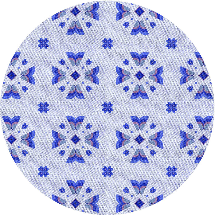 Square Patterned Blue Rug, pat2518blu