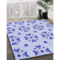 Patterned Blue Rug, pat2518blu