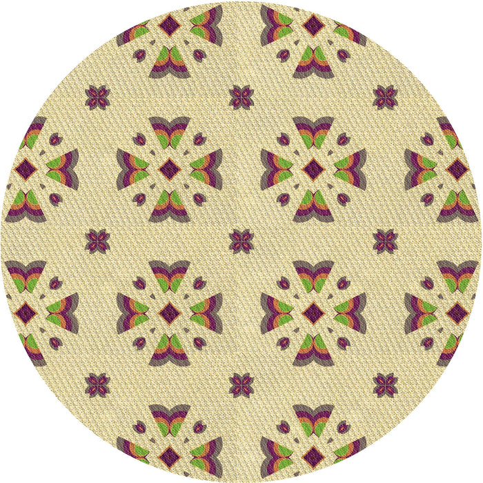 Square Patterned Harvest Gold Rug, pat2518brn
