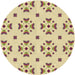 Square Patterned Harvest Gold Rug, pat2518brn