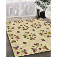 Patterned Harvest Gold Rug, pat2518brn