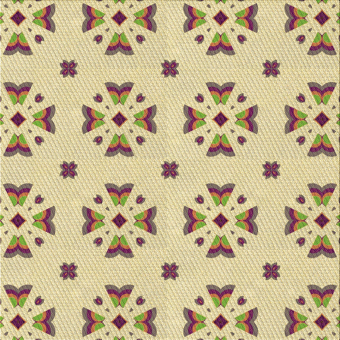 Round Patterned Harvest Gold Rug, pat2518brn
