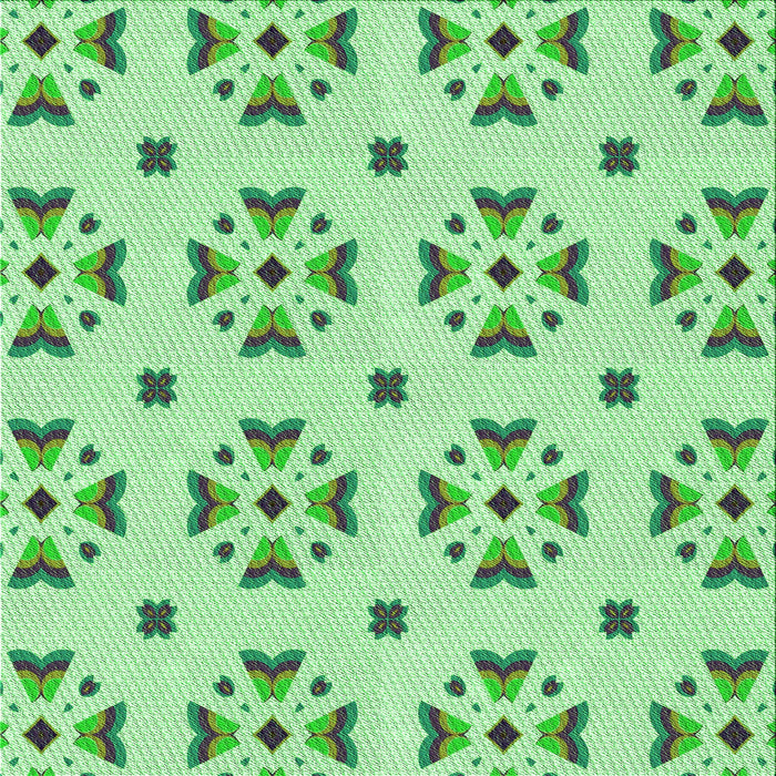 Round Patterned Jade Green Rug, pat2518grn