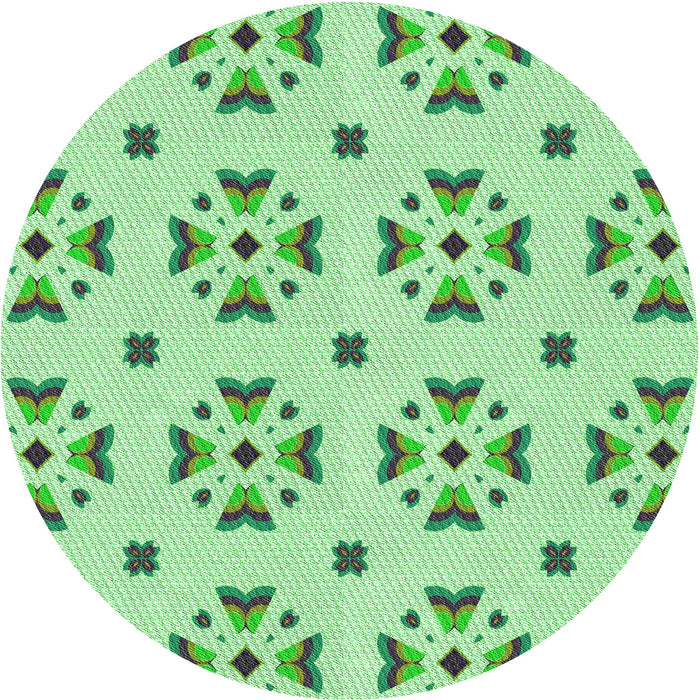 Square Patterned Jade Green Rug, pat2518grn