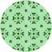 Square Patterned Jade Green Rug, pat2518grn