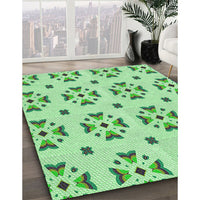 Patterned Jade Green Rug, pat2518grn