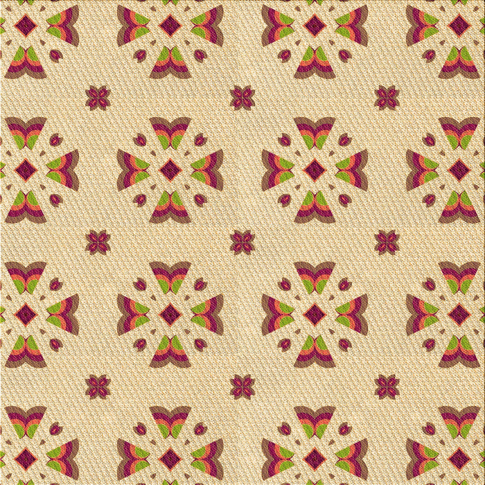 Round Patterned Sun Yellow Rug, pat2518org