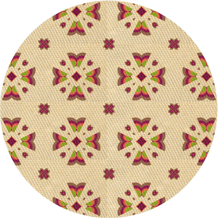 Square Machine Washable Transitional Sun Yellow Rug in a Living Room, wshpat2518org