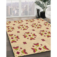 Patterned Sun Yellow Rug, pat2518org