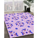 Machine Washable Transitional Purple Rug in a Family Room, wshpat2518pur