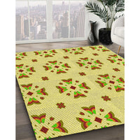 Patterned Orange Gold Rug, pat2518yw