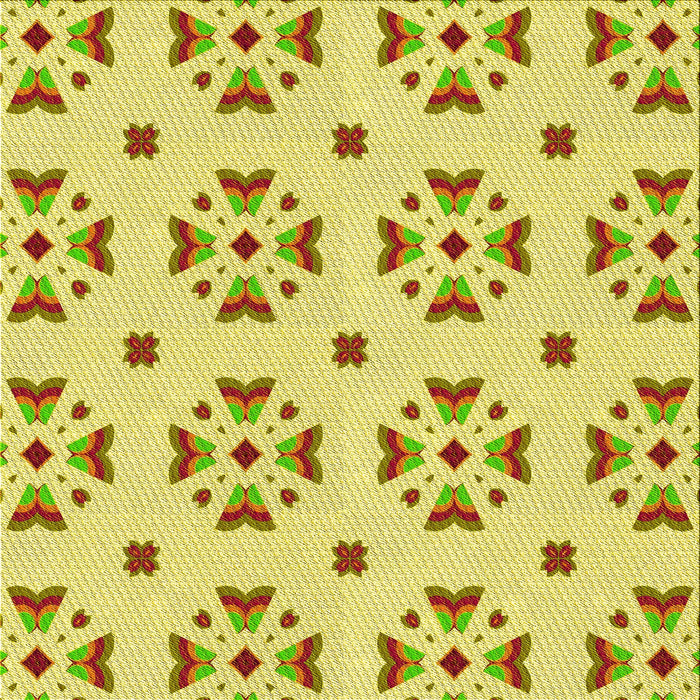 Round Patterned Orange Gold Rug, pat2518yw