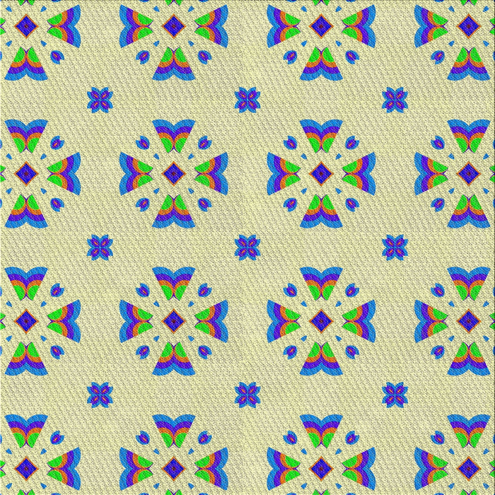 Square Patterned Khaki Gold Novelty Rug, pat2518