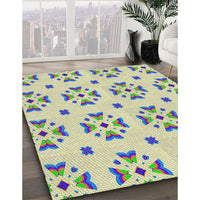 Patterned Khaki Gold Novelty Rug, pat2518