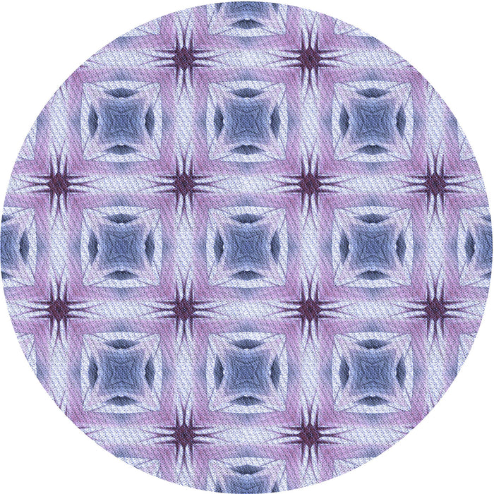 Square Patterned Light Purple Rug, pat2519blu