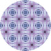 Square Patterned Light Purple Rug, pat2519blu