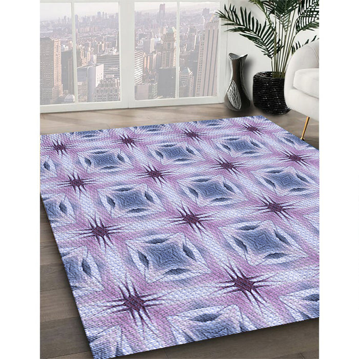 Patterned Light Purple Rug in Family Room, pat2519blu