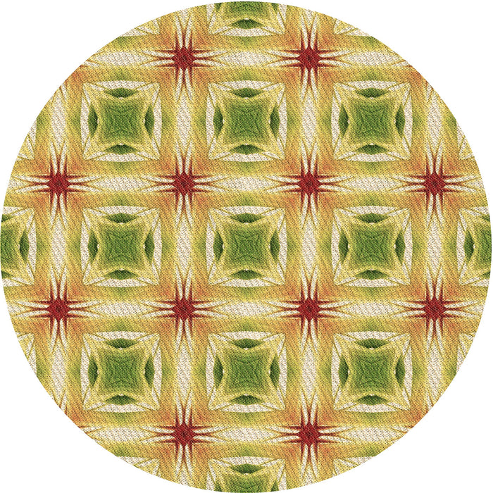 Square Patterned Dark Golden Brown Rug, pat2519brn