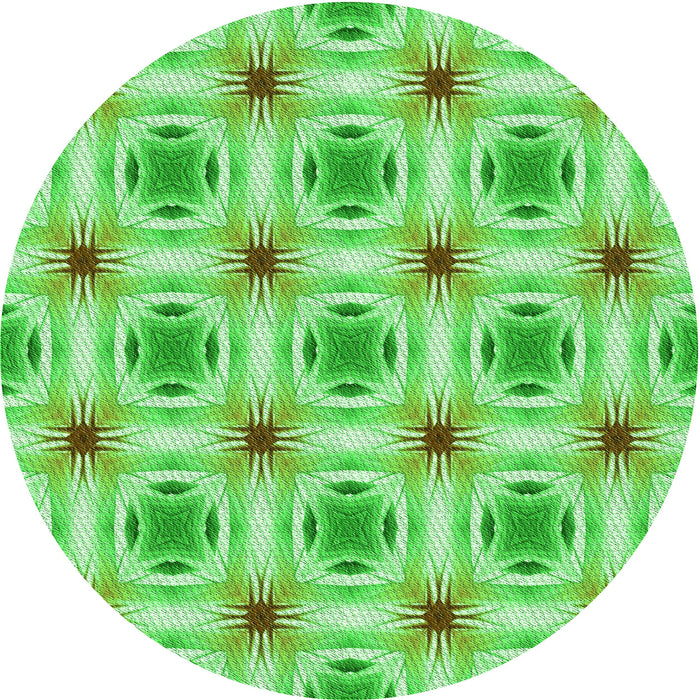 Square Machine Washable Transitional Emerald Green Rug in a Living Room, wshpat2519grn