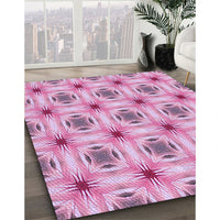 Patterned Magenta Pink Rug, pat2519pur