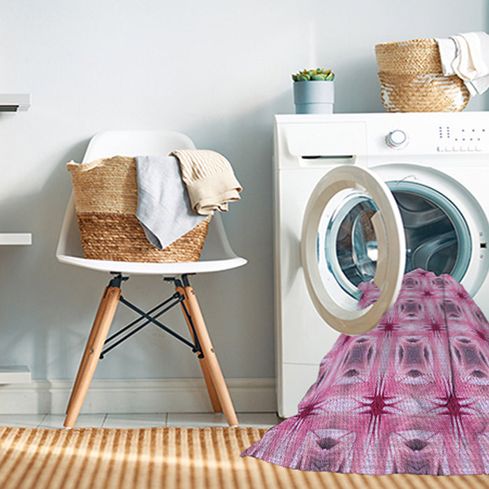 Machine Washable Transitional Magenta Pink Rug in a Washing Machine, wshpat2519pur