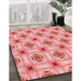 Machine Washable Transitional Pastel Pink Rug in a Family Room, wshpat2519rd