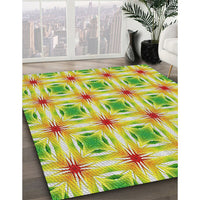 Patterned Tea Green Novelty Rug, pat2519