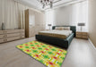 Machine Washable Transitional Tea Green Rug in a Bedroom, wshpat2519