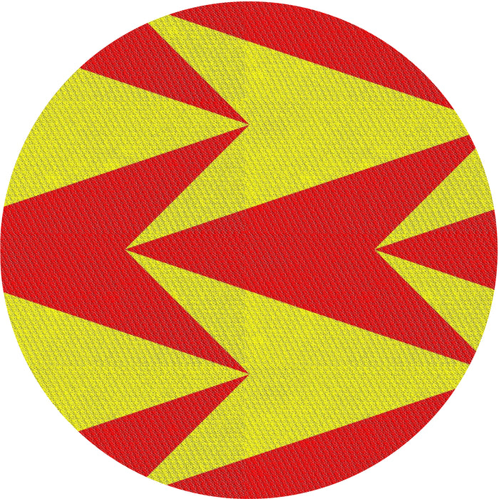 Sideview of Patterned Red Novelty Rug, pat251