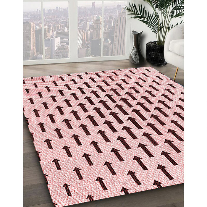 Machine Washable Transitional Light Rose Pink Rug in a Family Room, wshpat252rd