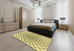 Patterned Sun Yellow Rug in a Bedroom, pat252yw