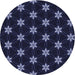 Square Patterned Deep Periwinkle Purple Rug, pat2520blu