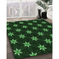 Patterned Black Rug, pat2520grn