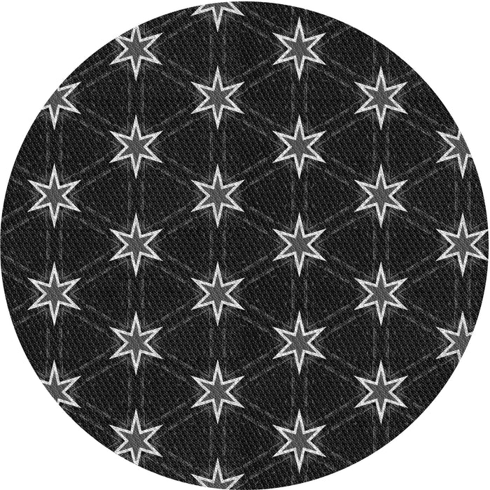 Square Patterned Black Rug, pat2520gry