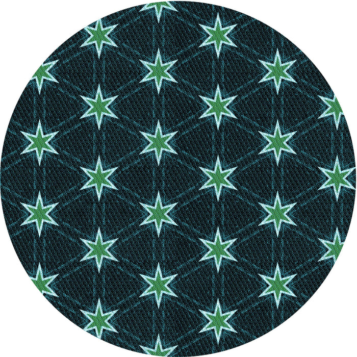 Square Machine Washable Transitional Dark Cyan Green Rug in a Living Room, wshpat2520lblu