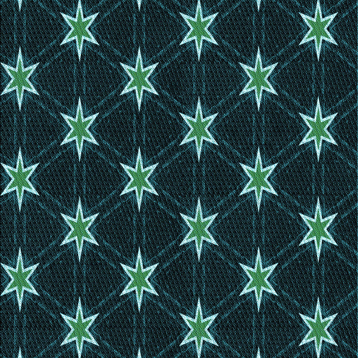 Patterned Dark Cyan Green Rug, pat2520lblu