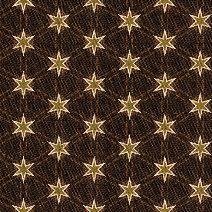 Round Patterned Saddle Brown Rug, pat2520org