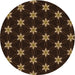 Square Patterned Saddle Brown Rug, pat2520org