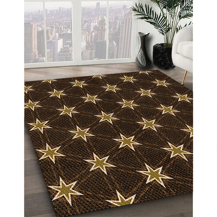Machine Washable Transitional Saddle Brown Rug in a Family Room, wshpat2520org
