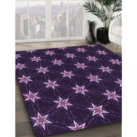 Patterned Deep Purple Rug, pat2520pur