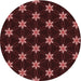 Square Patterned Brown Red Rug, pat2520rd