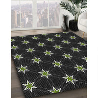 Patterned Black Novelty Rug, pat2520