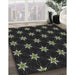 Patterned Black Novelty Rug in Family Room, pat2520