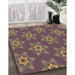 Machine Washable Transitional Dark Almond Brown Rug in a Family Room, wshpat2521brn